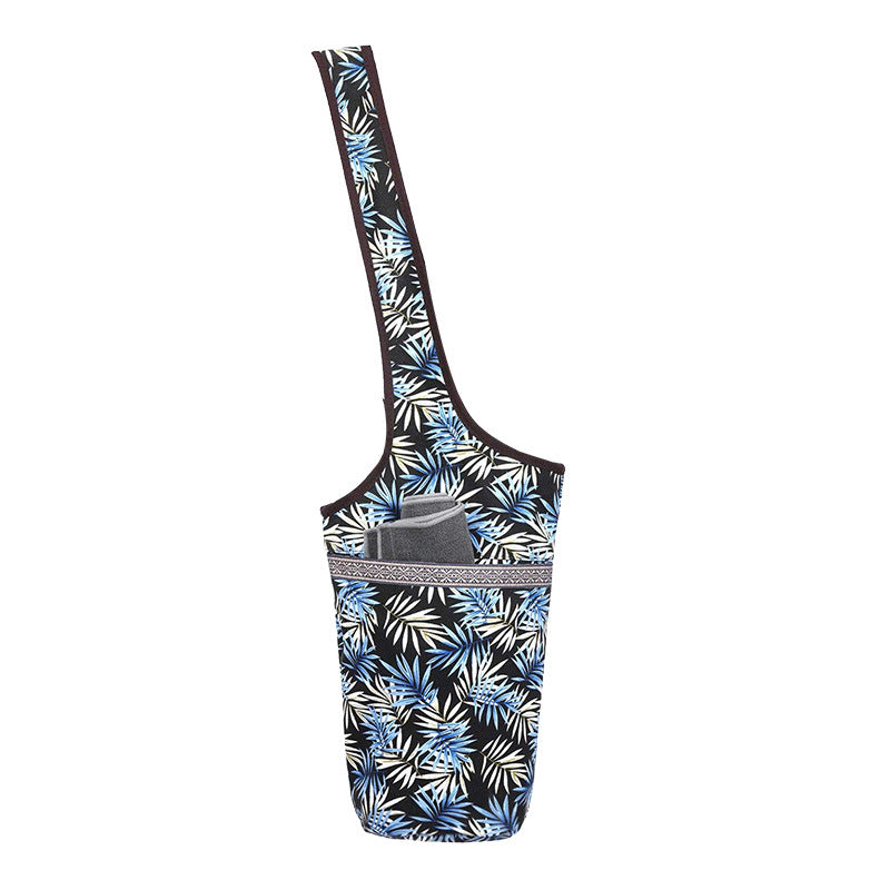 Yoga Mat Bag Shoulder Printed Canvas Yoga Backpack Canvas Bag F