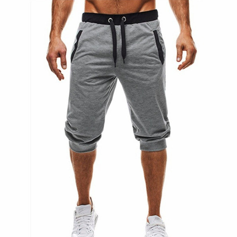 Premium Plus Size Fitness Shorts - Casual Cropped Sports Pants Light Grey