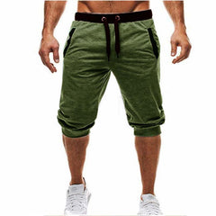 Premium Plus Size Fitness Shorts - Casual Cropped Sports Pants Army Green