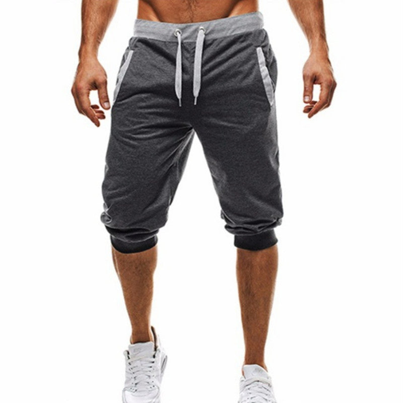 Premium Plus Size Fitness Shorts - Casual Cropped Sports Pants Dark Grey