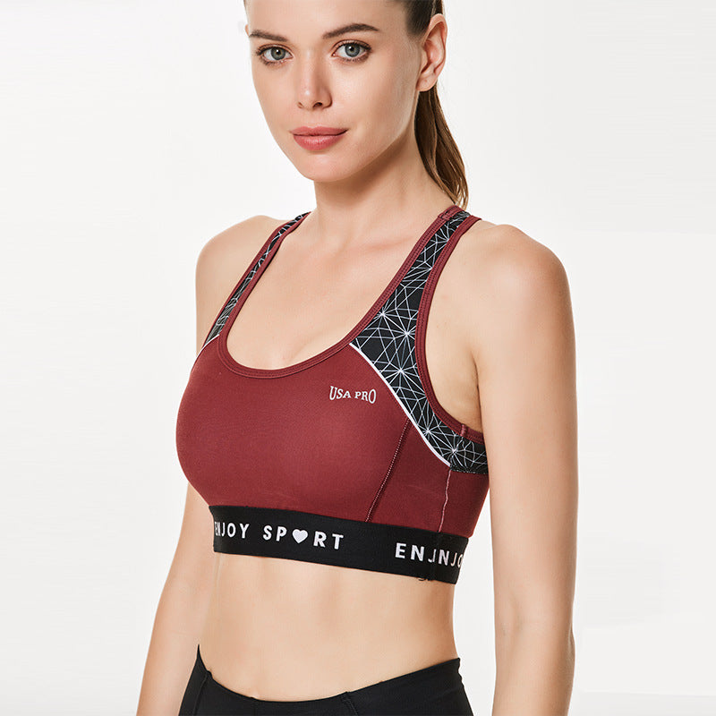 Premium Plus Size Running Fitness Bra - Yoga Vest Red