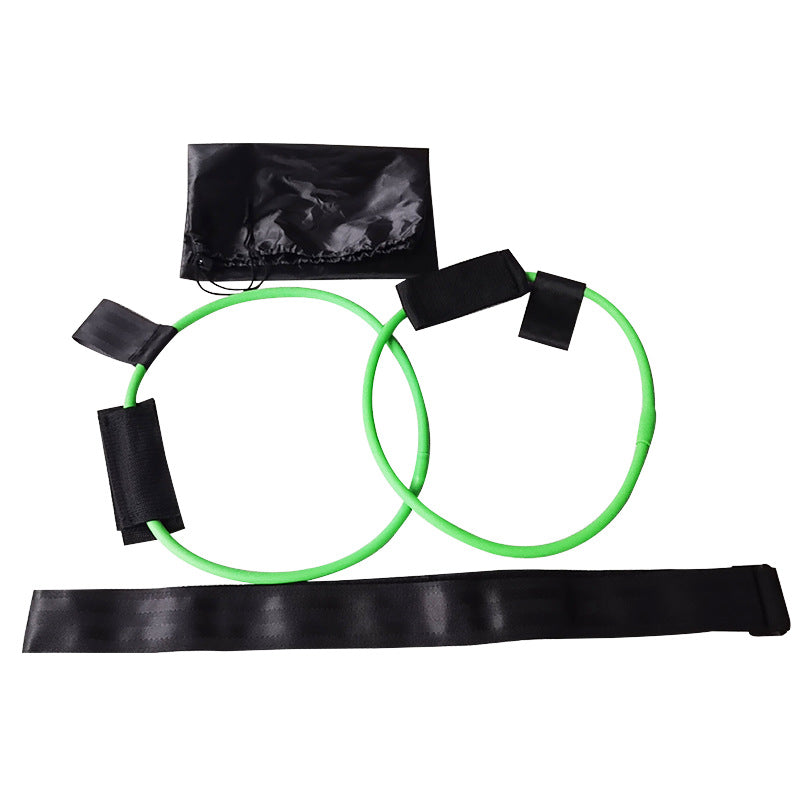 Premium Latex Resistance Band with Foot Pedal - Home Fitness Trainer Green 30 pounds