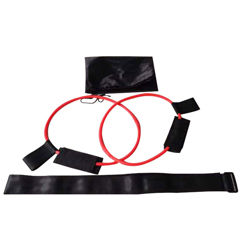 Premium Latex Resistance Band with Foot Pedal - Home Fitness Trainer Red 20 pounds