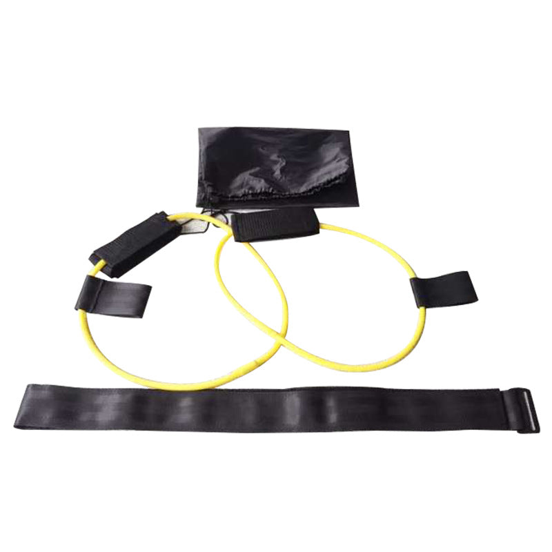 Premium Latex Resistance Band with Foot Pedal - Home Fitness Trainer Yellow 15 pounds