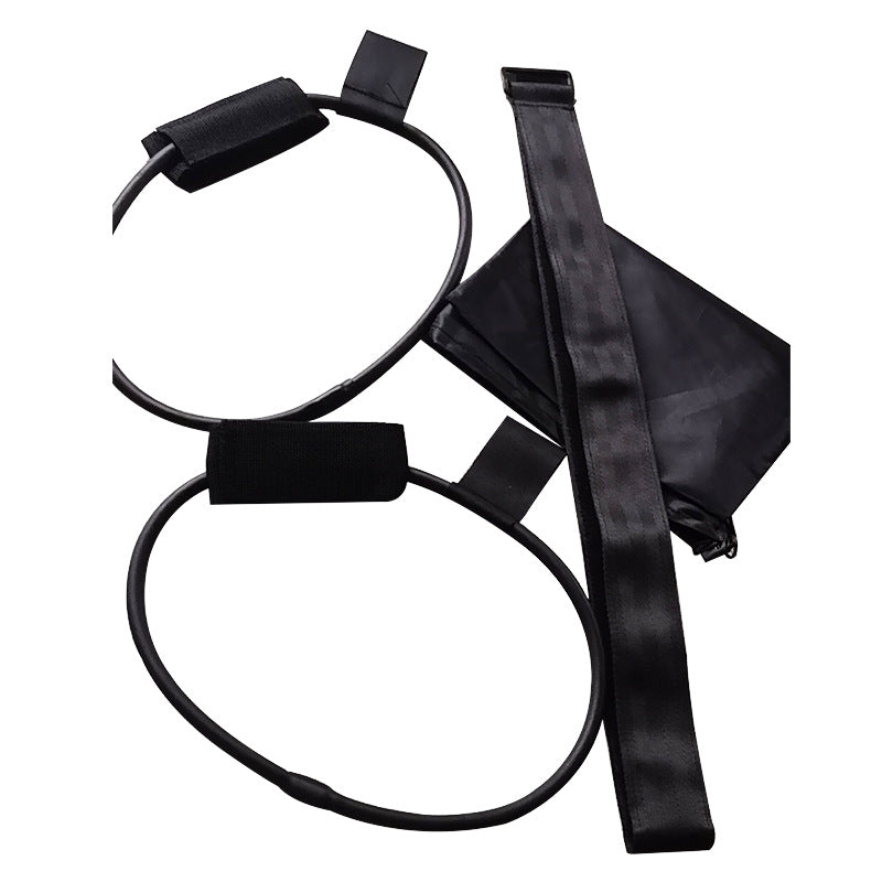 Premium Latex Resistance Band with Foot Pedal - Home Fitness Trainer Black 35 pounds