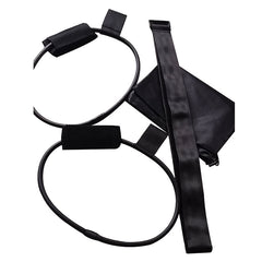 Premium Latex Resistance Band with Foot Pedal - Home Fitness Trainer Black 35 pounds