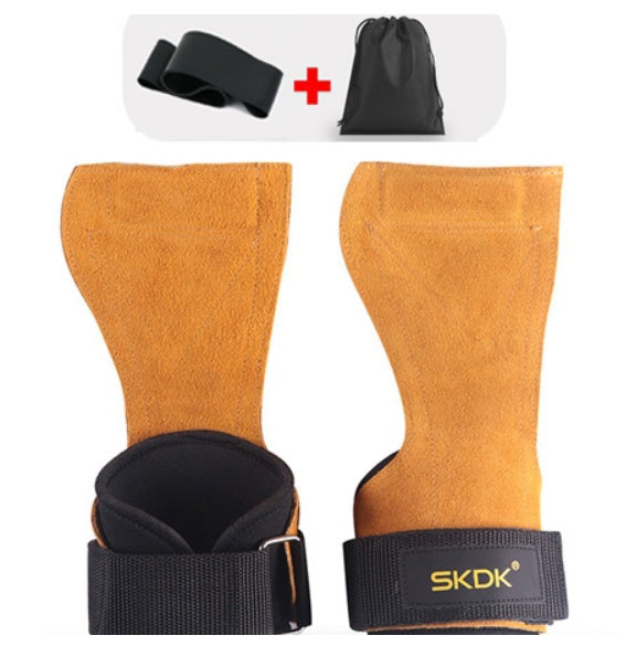Anti-Skid Weightlifting Hand Grips Yellow