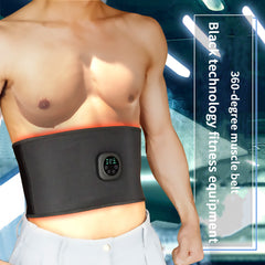 Smart EMS Abdominal Belt – 9-Level USB Rechargeable Muscle Stimulator with LCD Display & 6 Modes-Smart Digital Display Fitness EMS Belt Abdominal Instrument Boxed Abdominal Muscle Trainer Lazy Fitness Artifact
