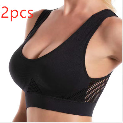 Plus Size Yoga Running Workout Exercise Underwear Black 2pcs