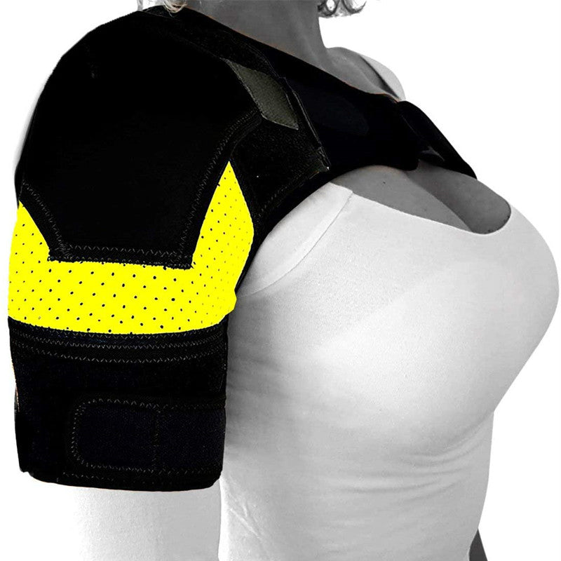 Adjustable Shoulder Brace Support - Breathable Compression for Men & Women | Online Fitness Center Yellow