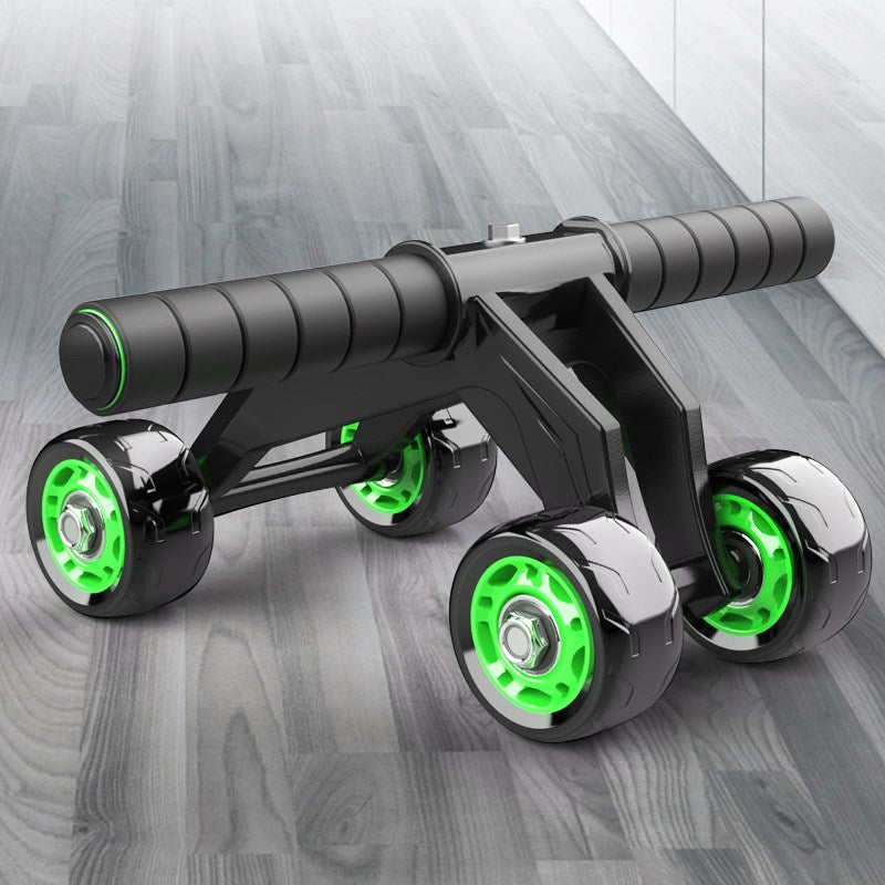 Four-Wheel Abdominal Roller Trainer Black