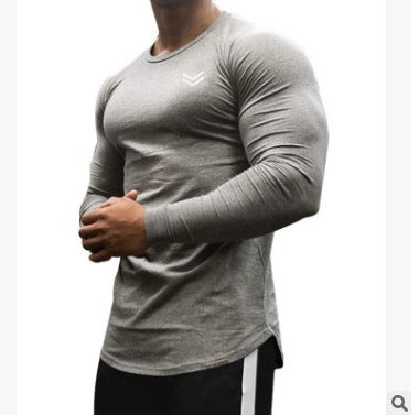 Premium Men's Quick-Dry Long Sleeve Sports Shirt - Loose Fit Grey