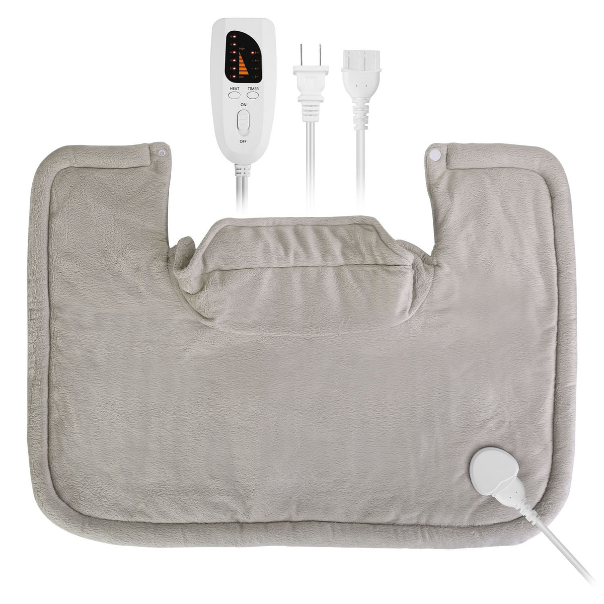 Large Weighted Heating Pad for Neck & Shoulders - Electric Fast Heating Mat | Pain Relief with 6 Temperature Settings