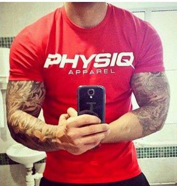 Premium Men's Sports T-Shirt - Cotton Running Exercise Tee Red