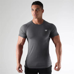 Premium Men's Quick-Dry Gym T-Shirt - Short Sleeve Running Tee DT2 dark grey