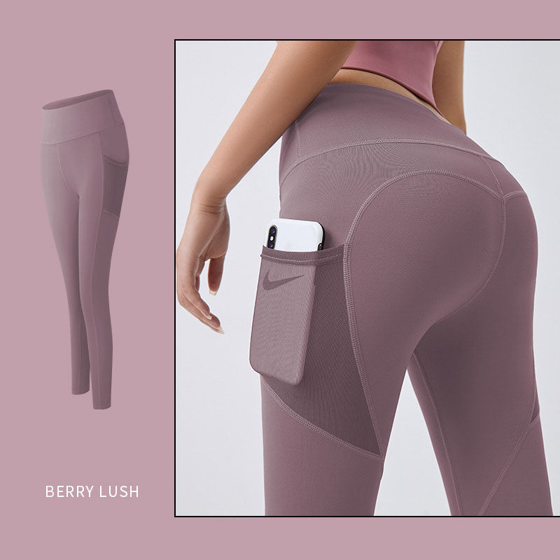 Premium Yoga Pants with Pockets - Tummy Control Fitness Leggings Purple
