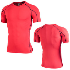 Premium Plus Size Short Sleeve Fitness T-Shirt Black and red