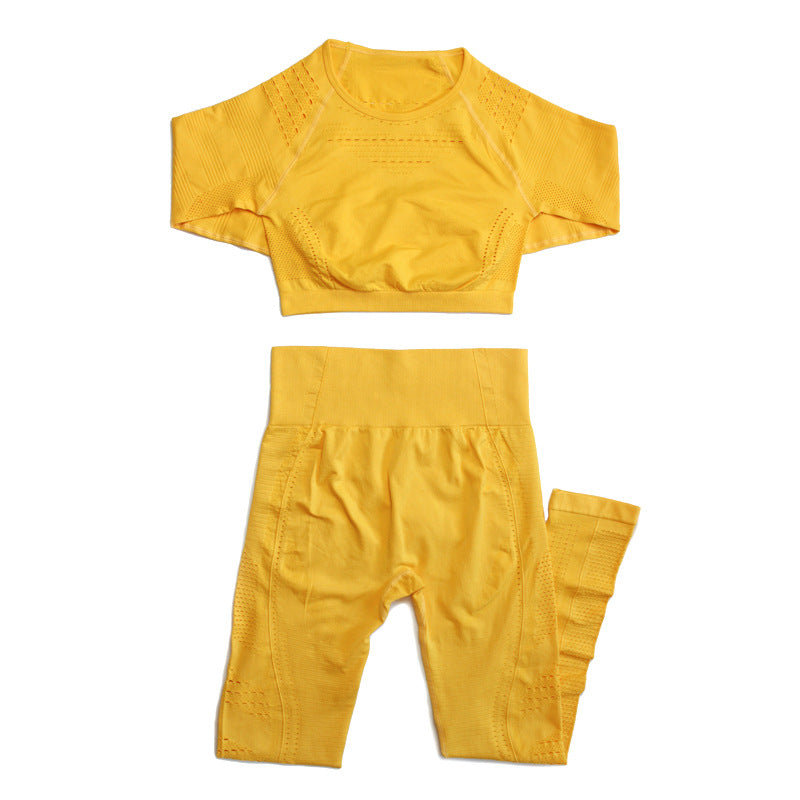Seamless yoga gym suit Yellow