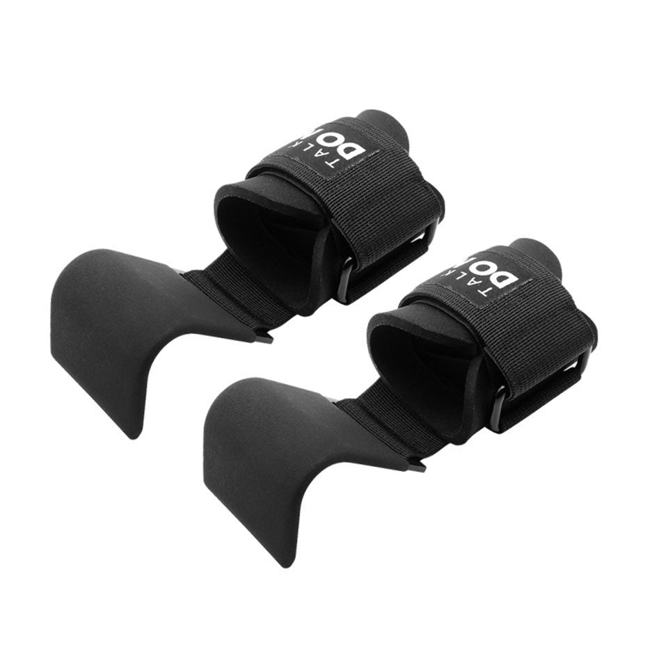 Heavy-Duty Weightlifting Hook Grips with Wrist Wraps Black