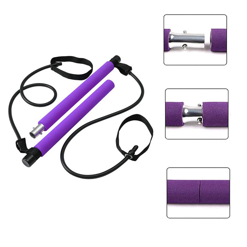 Premium Portable Pilates Bar with Resistance Bands - Full Body Workout