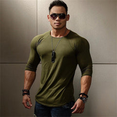 Premium Men's Quick-Dry Long Sleeve Sports Shirt - Loose Fit A Green