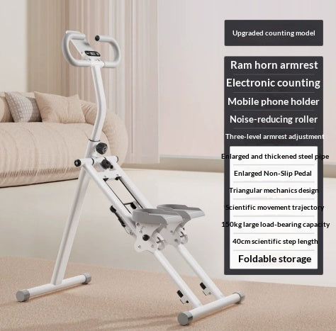 Foldable Vertical Climber & Stepper Machine – Full‑Body Workout, 90‑LB Resistance, Anti‑Slip Pedals & Mobile Holder