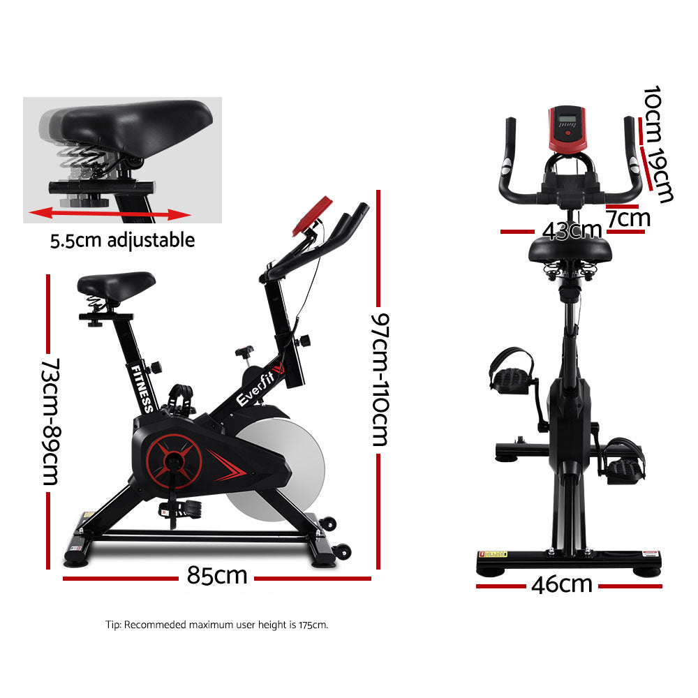 Spin Exercise Bike | Indoor Cycling Home Gym Fitness Machine with Adjustable Resistance
