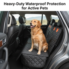 Heavy Duty Dog Car Seat Cover with Side Flaps, Waterproof Pet Back Seat Cover, Non-Slip Scratchproof Dog Hammock for Cars, Trucks and SUVs