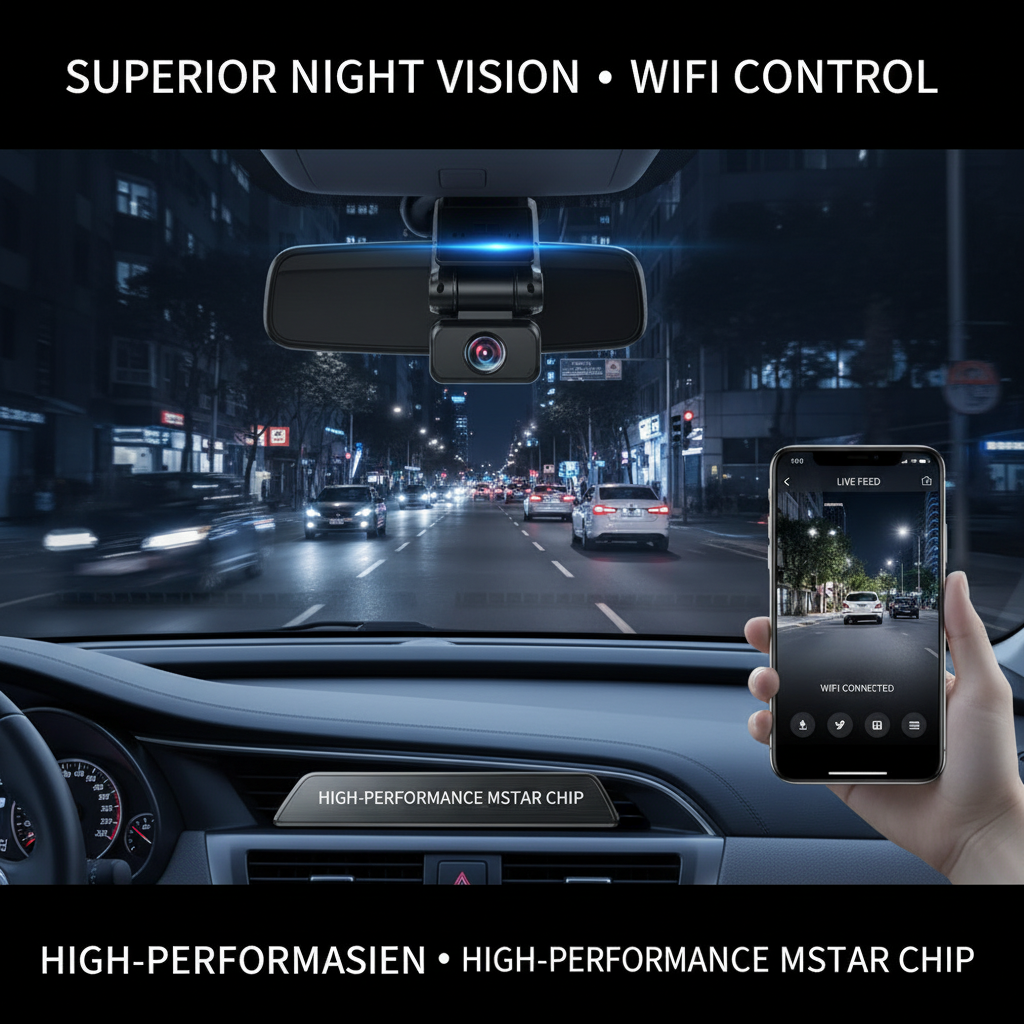 4K Ultra HD Dash Cam with WiFi, Night Vision, Motion Detection & 170° Wide‑Angle Lens – Premium Vehicle Recorder