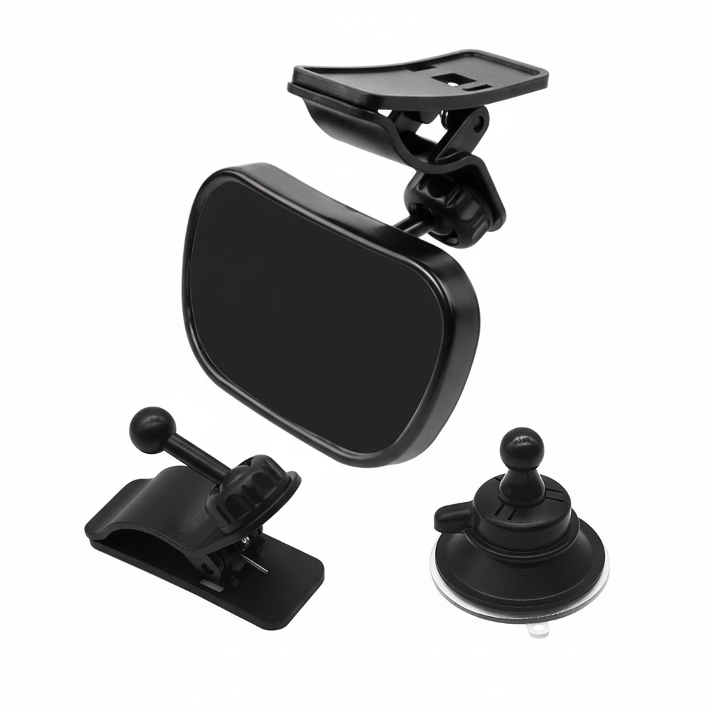 Car rearview mirror - 1 mirror with 2 brackets - Backseat baby car rearview mirror - Child rearview mirror - Child safety mirror - Adjustable car rearview mirror - 360° rotatable
