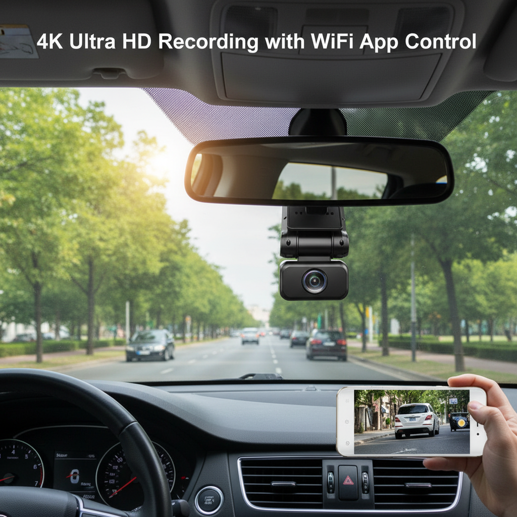 4K Ultra HD Dash Cam with WiFi, Night Vision, Motion Detection & 170° Wide‑Angle Lens – Premium Vehicle Recorder