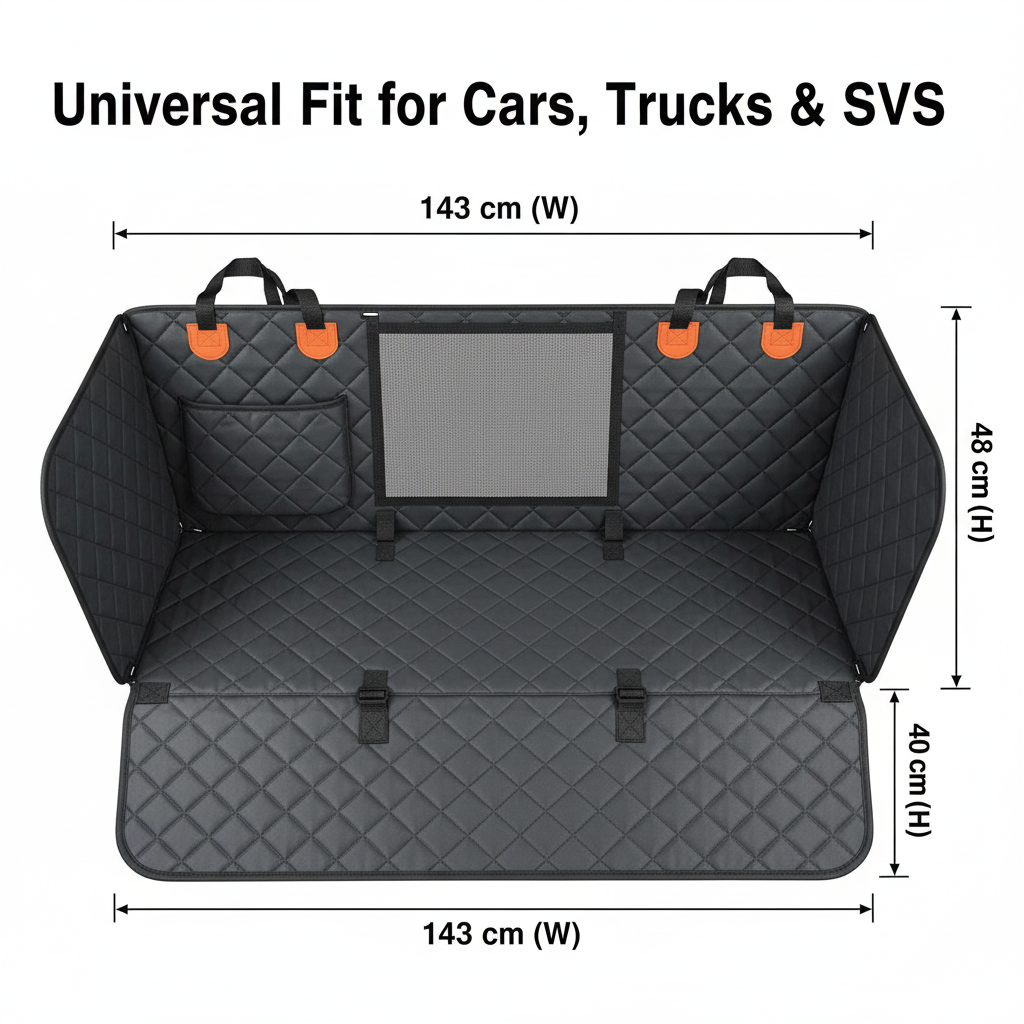 Heavy Duty Dog Car Seat Cover with Side Flaps, Waterproof Pet Back Seat Cover, Non-Slip Scratchproof Dog Hammock for Cars, Trucks and SUVs