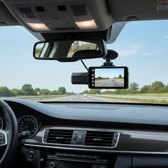 HD Dual Camera Car Recorder – F9 Dash Cam with Infrared Night Vision, 3.0" IPS Screen, 170° Wide Angle