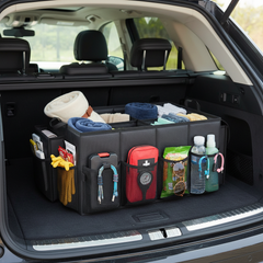 Black Car Trunk Storage Box - Foldable Organizer