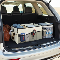 Beige Car Trunk Storage Box - Foldable Organizer