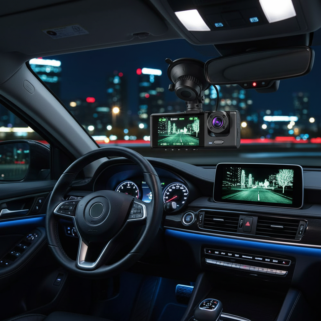 HD Night Vision Car Driving Recorder with 3 Lenses