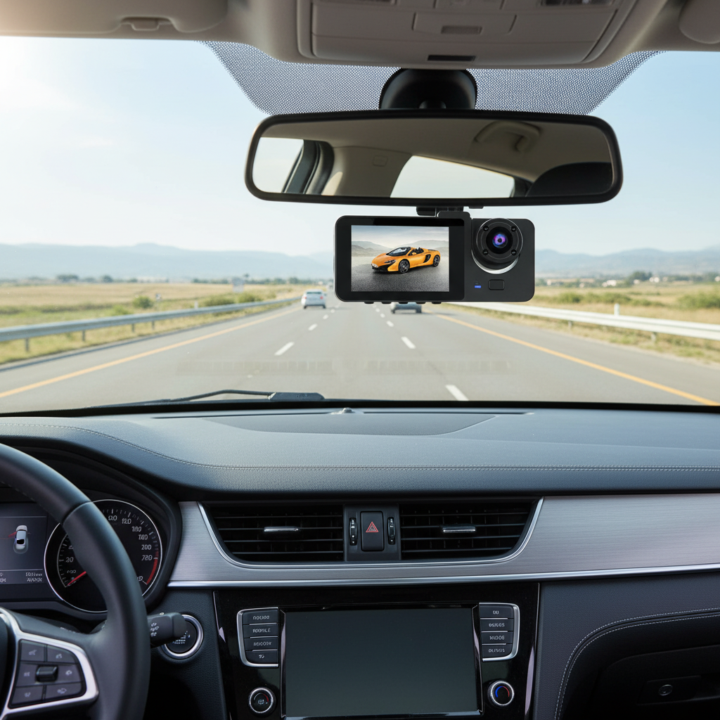 Black A2 Triple Lens Car Dash Camera Recorder