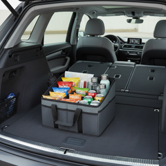 3-piece Black Car Trunk Storage Box - Large Capacity Oxford Cloth Foldable Car Seat Organizer
