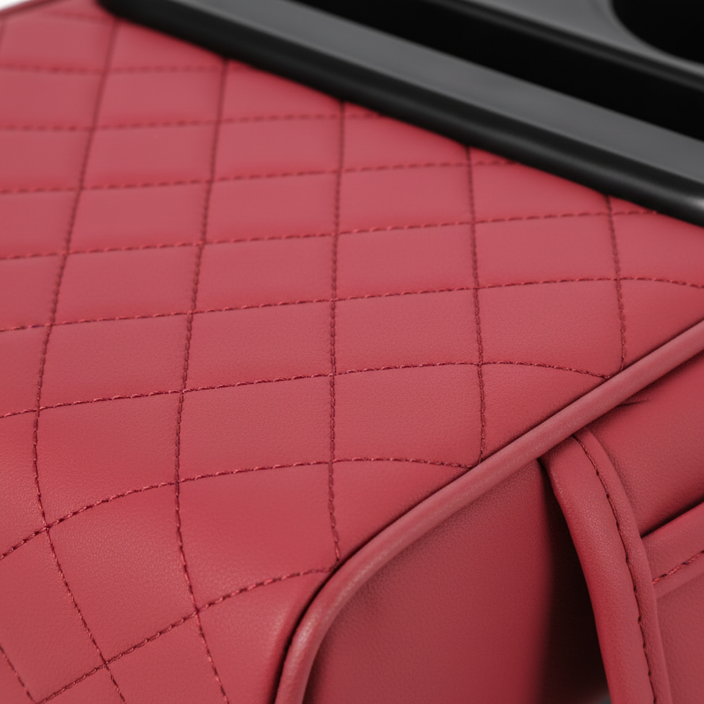 Premium Car Armrest Organizer & Comfort Pad(red)