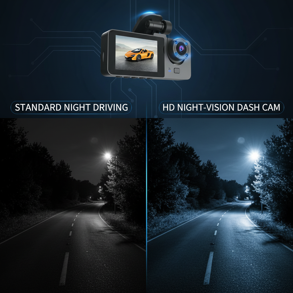Black A2 Triple Lens Car Dash Camera Recorder