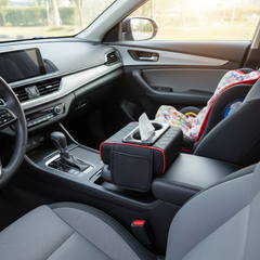 Premium Car Armrest Organizer & Comfort Pad Black