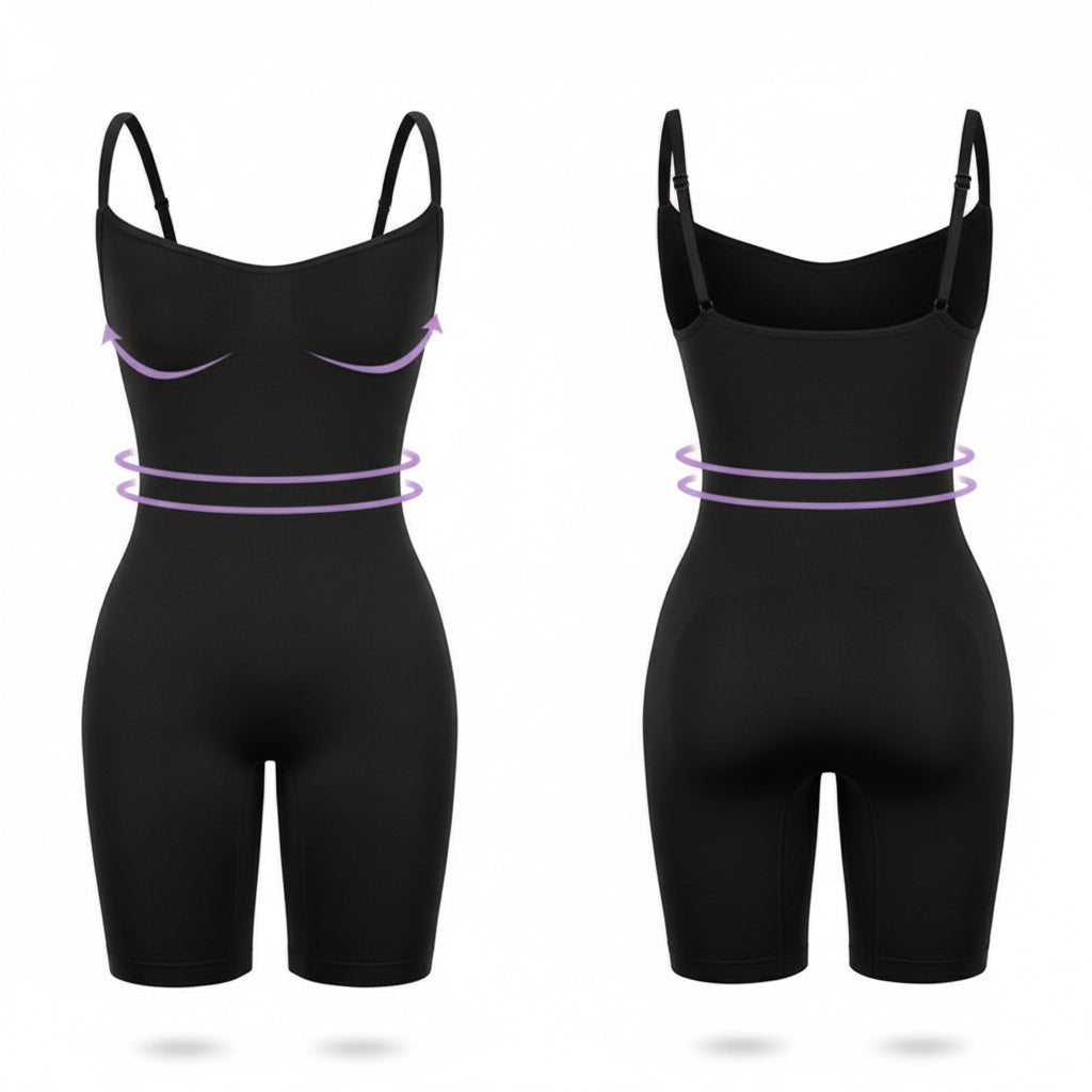 Seamless Full Body Shaper for Women - Tummy Control Bodysuit with Butt Lifter & Thigh Slimmer