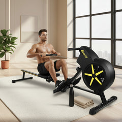 Air Rowing Machine | 8 Resistance Levels, 150kg Capacity & Whisper-Quiet | Home Gym Cardio
