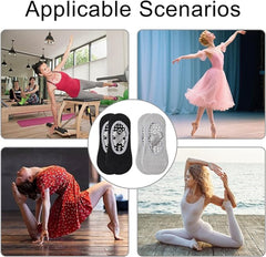 Yoga Socks (2 pairs) - Non-slip socks - Women's non-slip yoga socks - Sizes 35-41 - Women's Pilates socks, non-slip - Fitness non-slip - Suitable for Pilates, Dance, Fitness