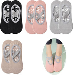 Yoga Socks (4 pairs) - Non-slip socks - Non-slip yoga socks for women - Sizes 35-41 - Pilates socks for women, Non-slip - Fitness Non-slip - Suitable for Pilates, Dance, Fitness