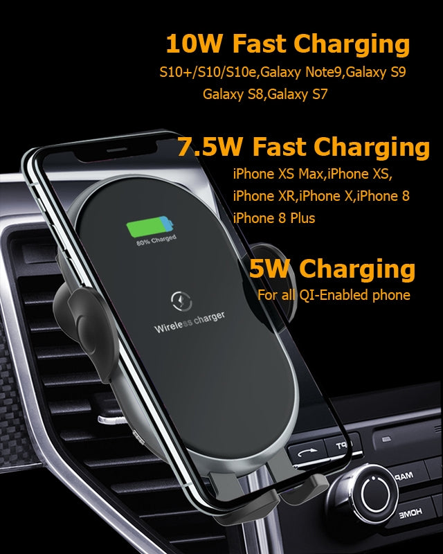 Automatic Clamping Wireless Car Charger,with backlight