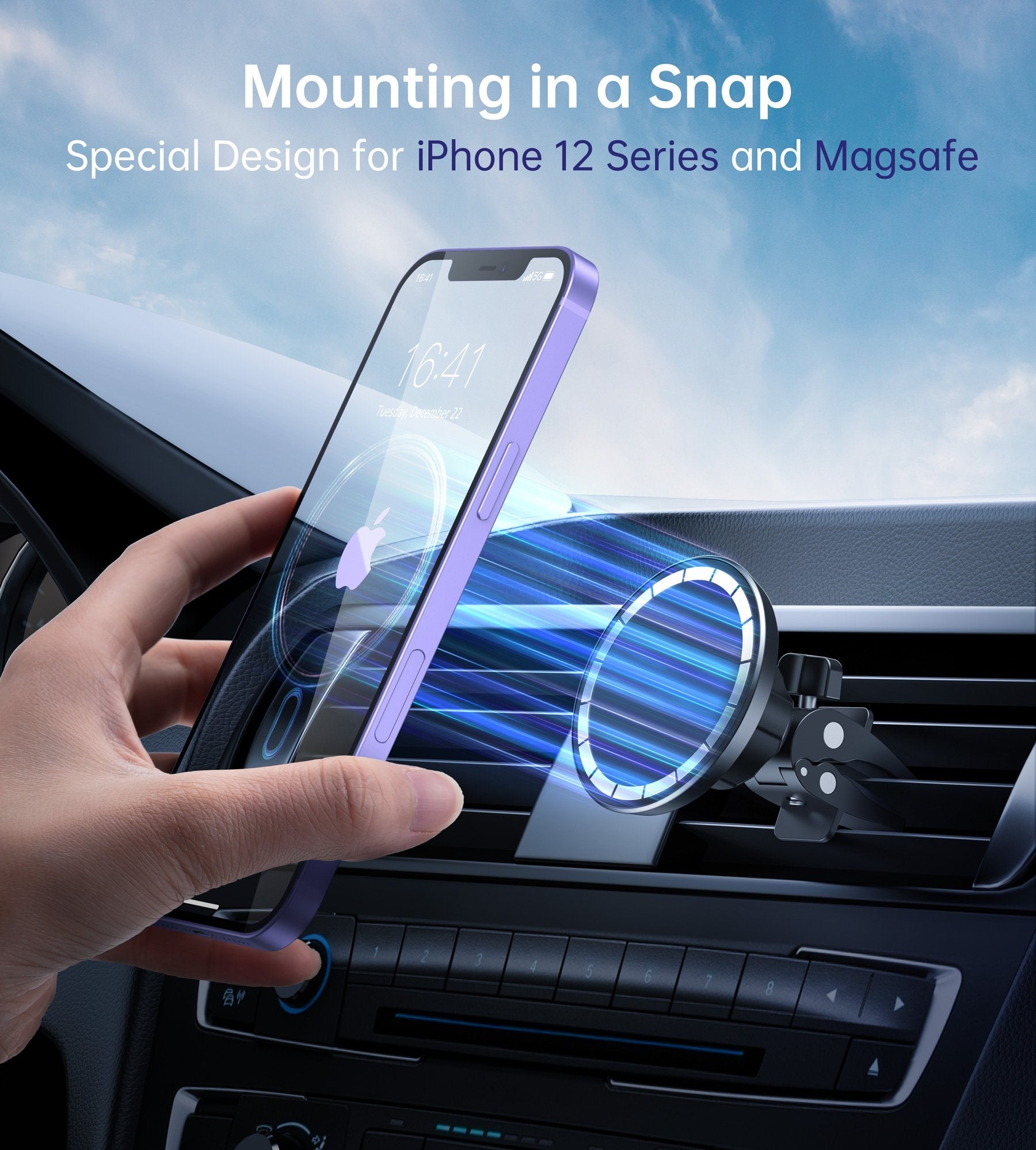 Magsafe iPhone 12 Magnetic Car Mount Car Air Vent Phone Holder