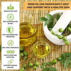 Organic Neem Seed Oil 50ml - 100% Cold Pressed Natural Skin & Hair Treatment