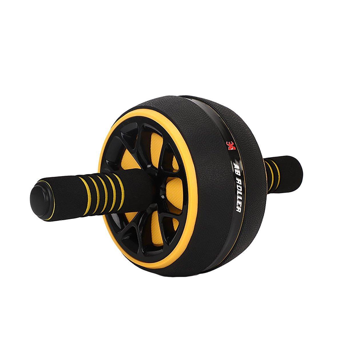 Abdominal Muscle Wheel Exercise Roller Fitness Equipment for Home Gym Men Women - Yellow