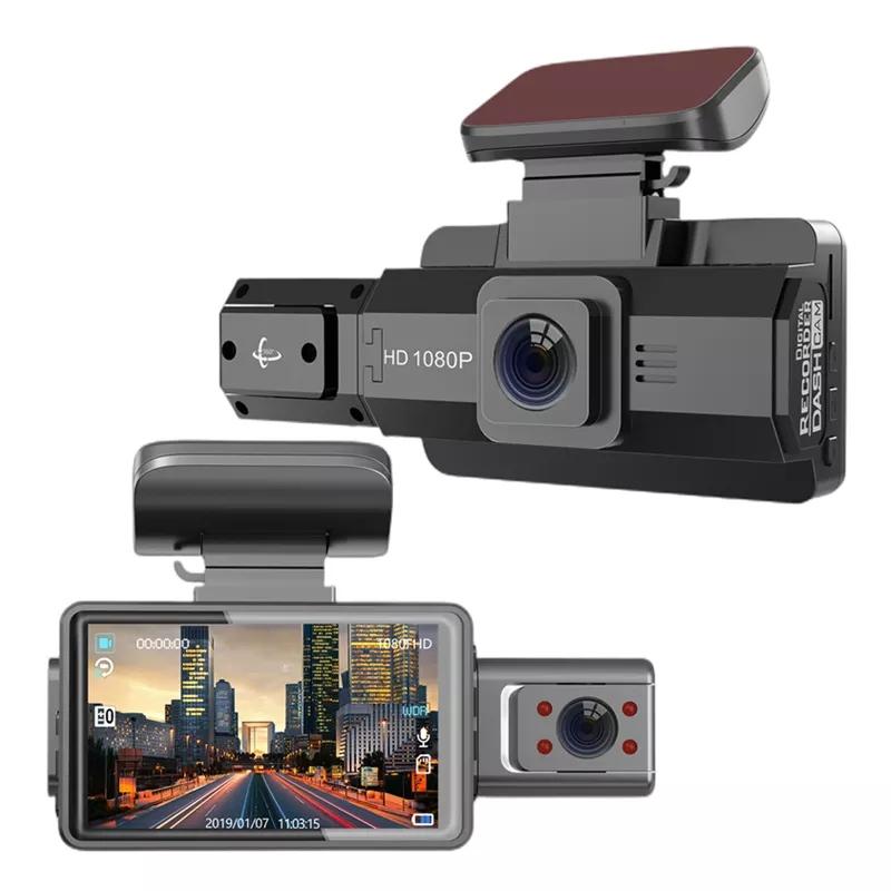 HD Dual Camera Car Recorder – F9 Dash Cam with Infrared Night Vision, 3.0" IPS Screen, 170° Wide Angle
